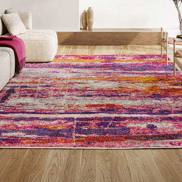 Contemporary Pop Modern Abstract Brushstroke Area Rug